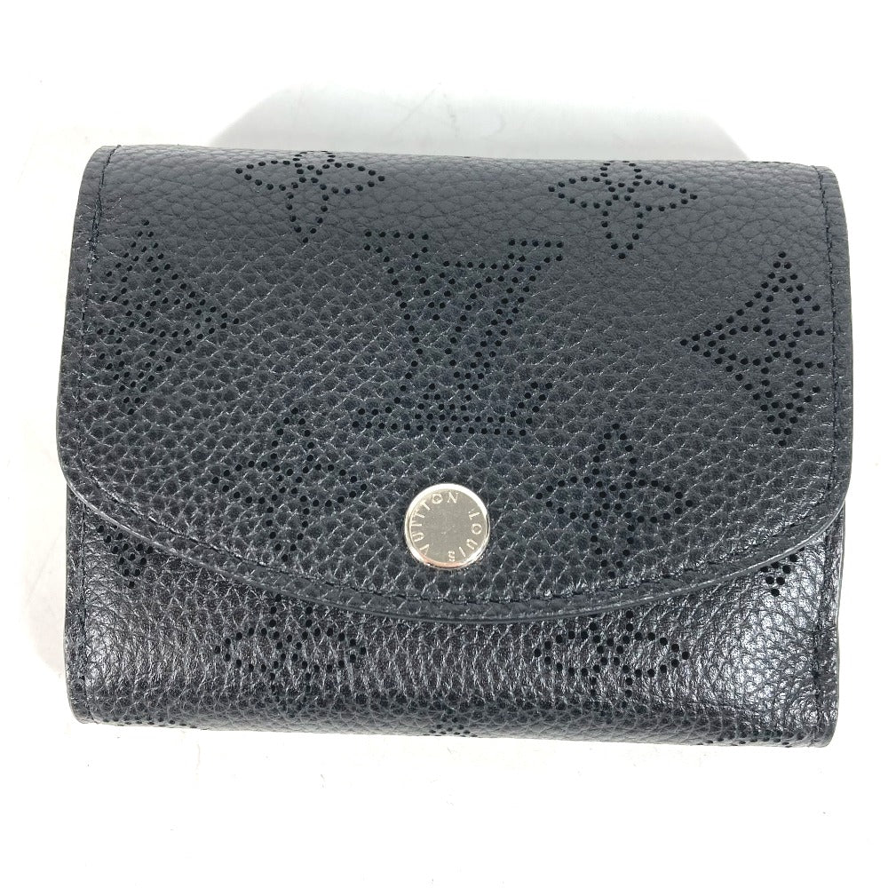 LOUIS VUITTON Trifold wallet M67498 monogram mahina leather black Mahina Portefeuille Iris XS Women Used Authentic