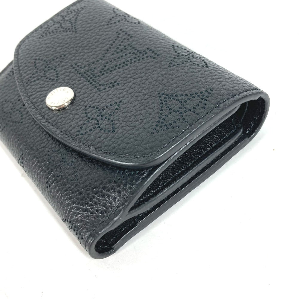 LOUIS VUITTON Trifold wallet M67498 monogram mahina leather black Mahina Portefeuille Iris XS Women Used Authentic