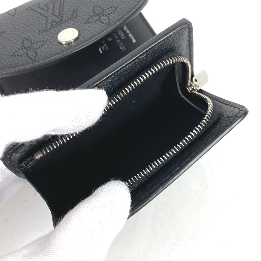 LOUIS VUITTON Trifold wallet M67498 monogram mahina leather black Mahina Portefeuille Iris XS Women Used Authentic
