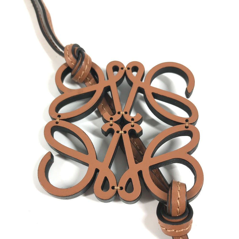 LOEWE charm C621232X83 leather black Bag Charm Key Holder anagram Women Used Authentic