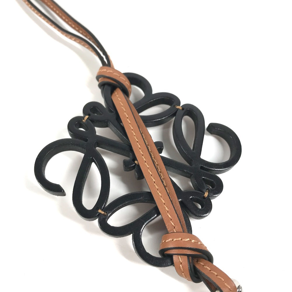 LOEWE charm C621232X83 leather black Bag Charm Key Holder anagram Women Used Authentic