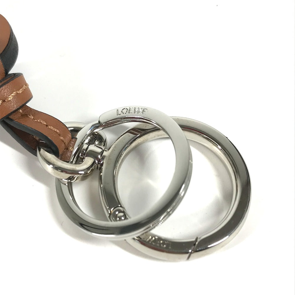 LOEWE charm C621232X83 leather black Bag Charm Key Holder anagram Women Used Authentic