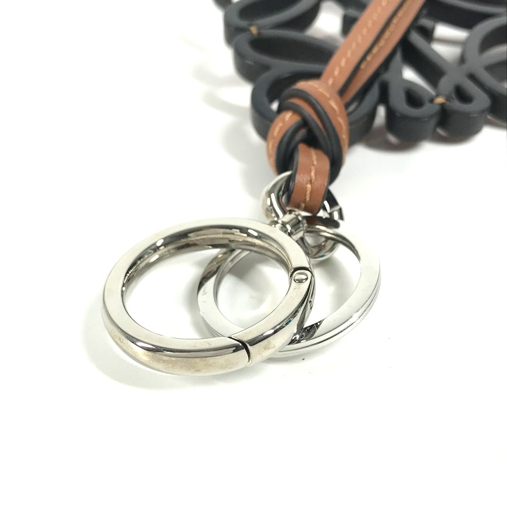 LOEWE charm C621232X83 leather black Bag Charm Key Holder anagram Women Used Authentic