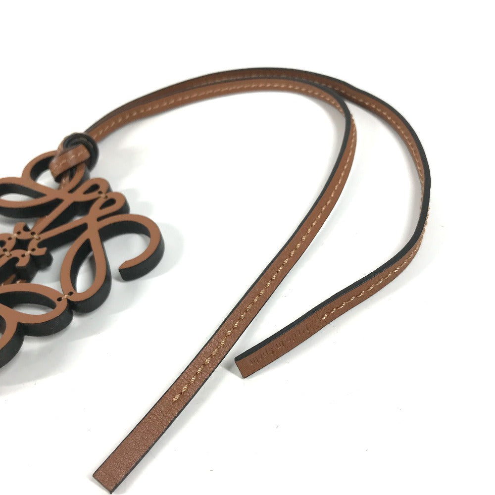 LOEWE charm C621232X83 leather black Bag Charm Key Holder anagram Women Used Authentic