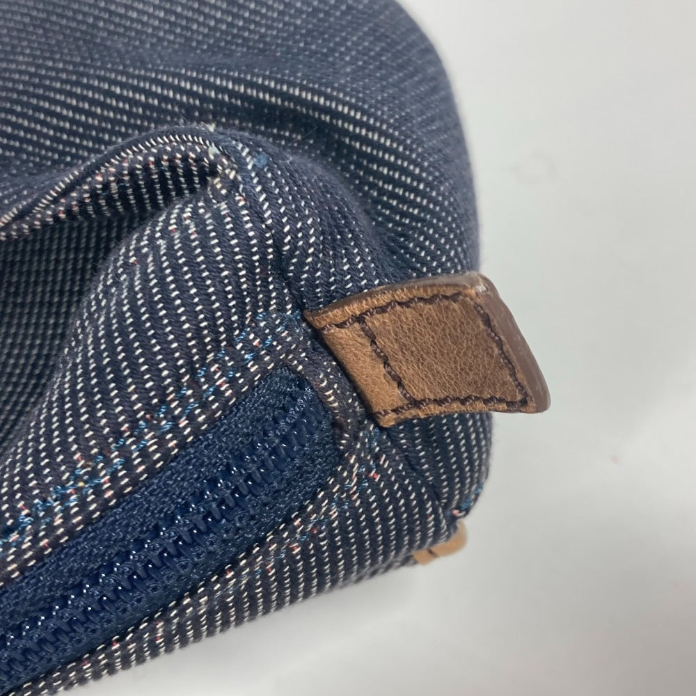 FENDI Sling bag Leather / canvas blue Denim Rainbow logo FF