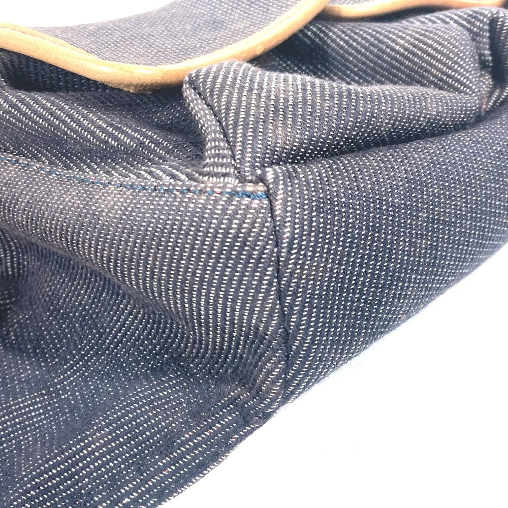 FENDI Sling bag Leather / canvas blue Denim Rainbow logo FF