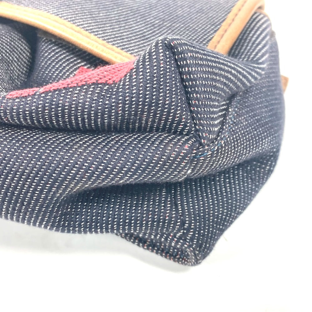 FENDI Sling bag Leather / canvas blue Denim Rainbow logo FF
