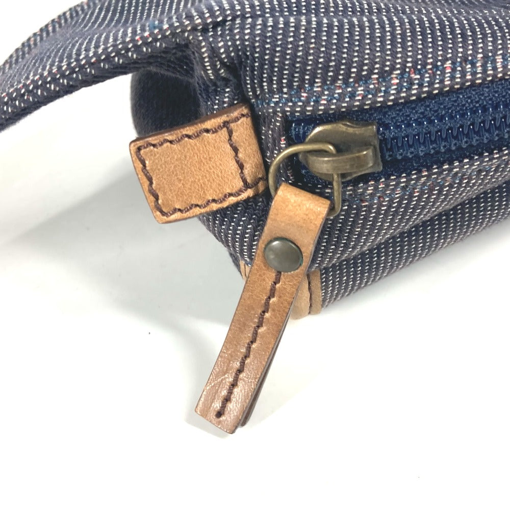 FENDI Sling bag Leather / canvas blue Denim Rainbow logo FF