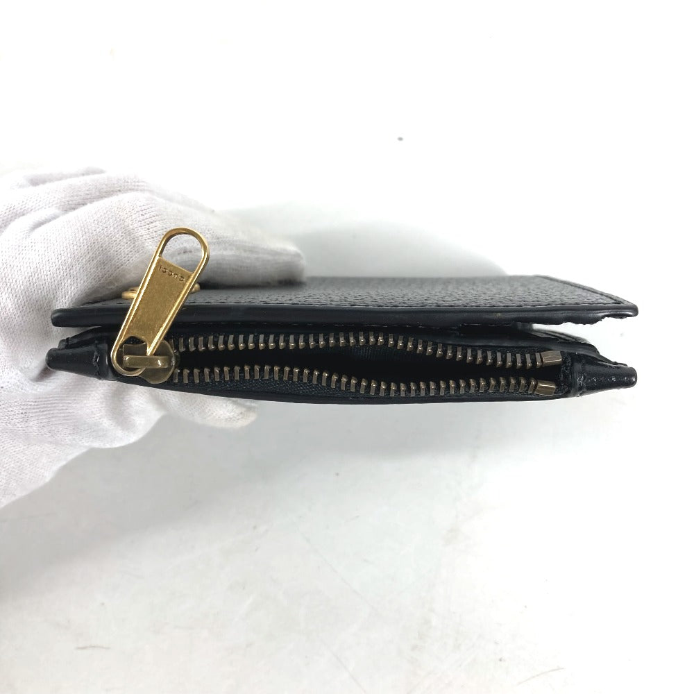 GUCCI Folded wallet 760223 leather black Double G Long Wallet Women Used Authentic