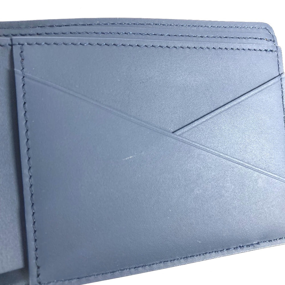 LOUIS VUITTON Folded wallet M81822 leather Navy LV Aero Portefeuille mens Used Authentic