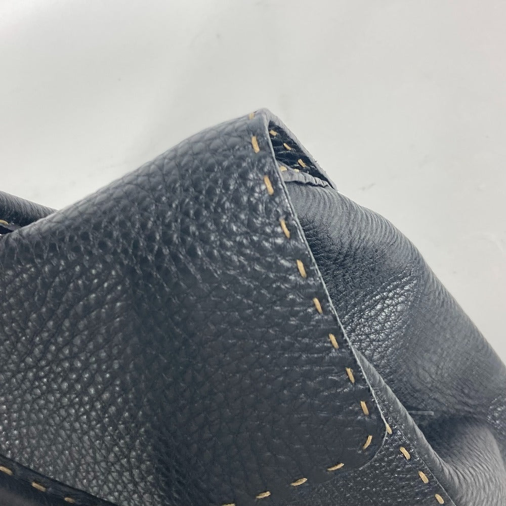 FENDI Shoulder Bag leather black vintage Celeria