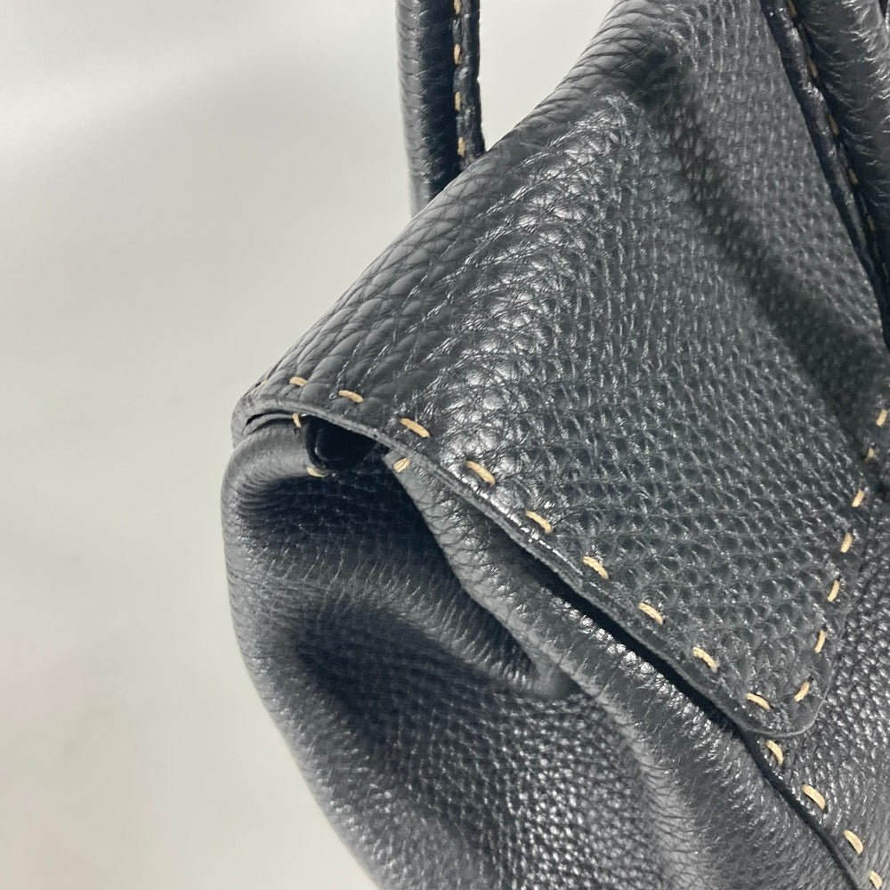 FENDI Shoulder Bag leather black vintage Celeria