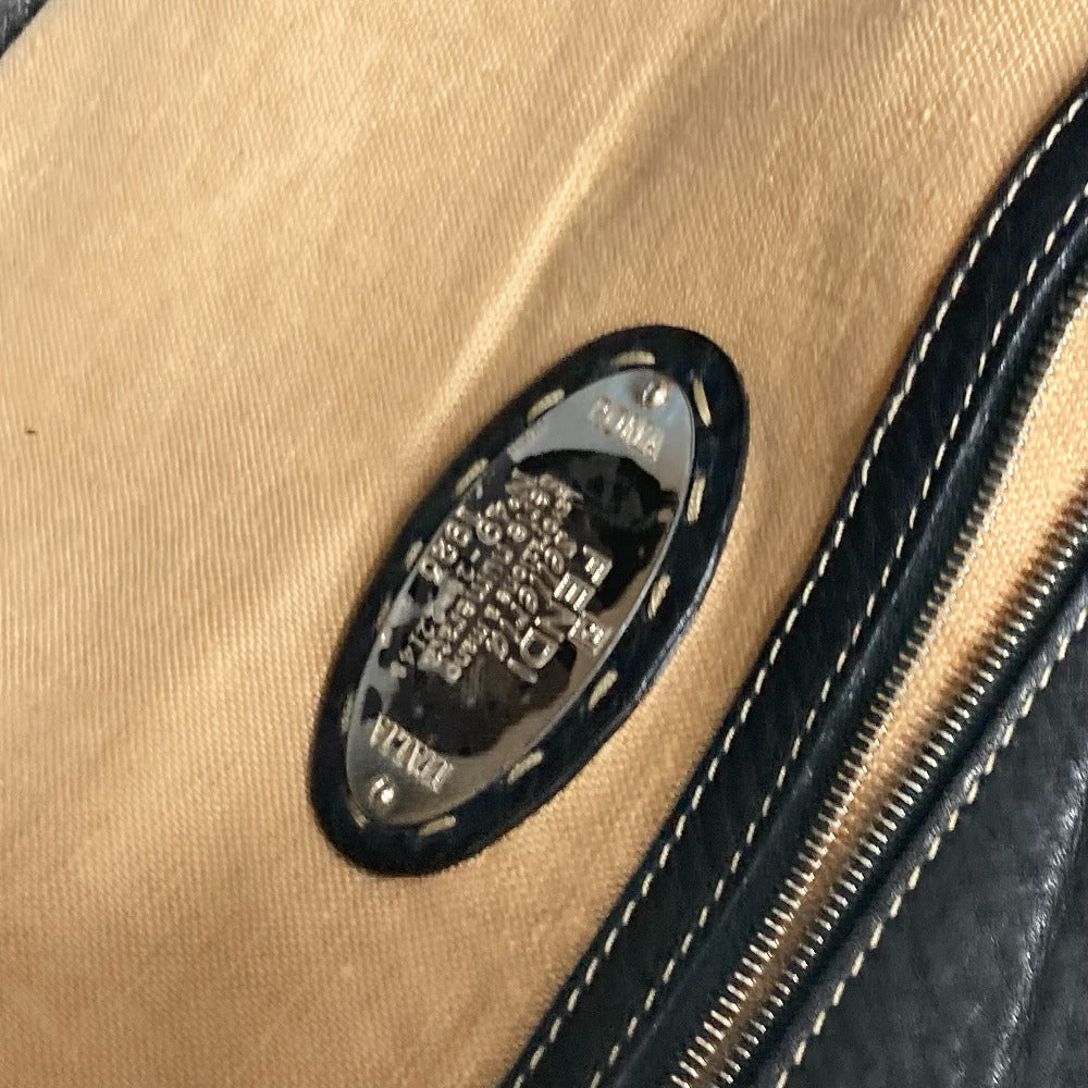 FENDI Shoulder Bag leather black vintage Celeria