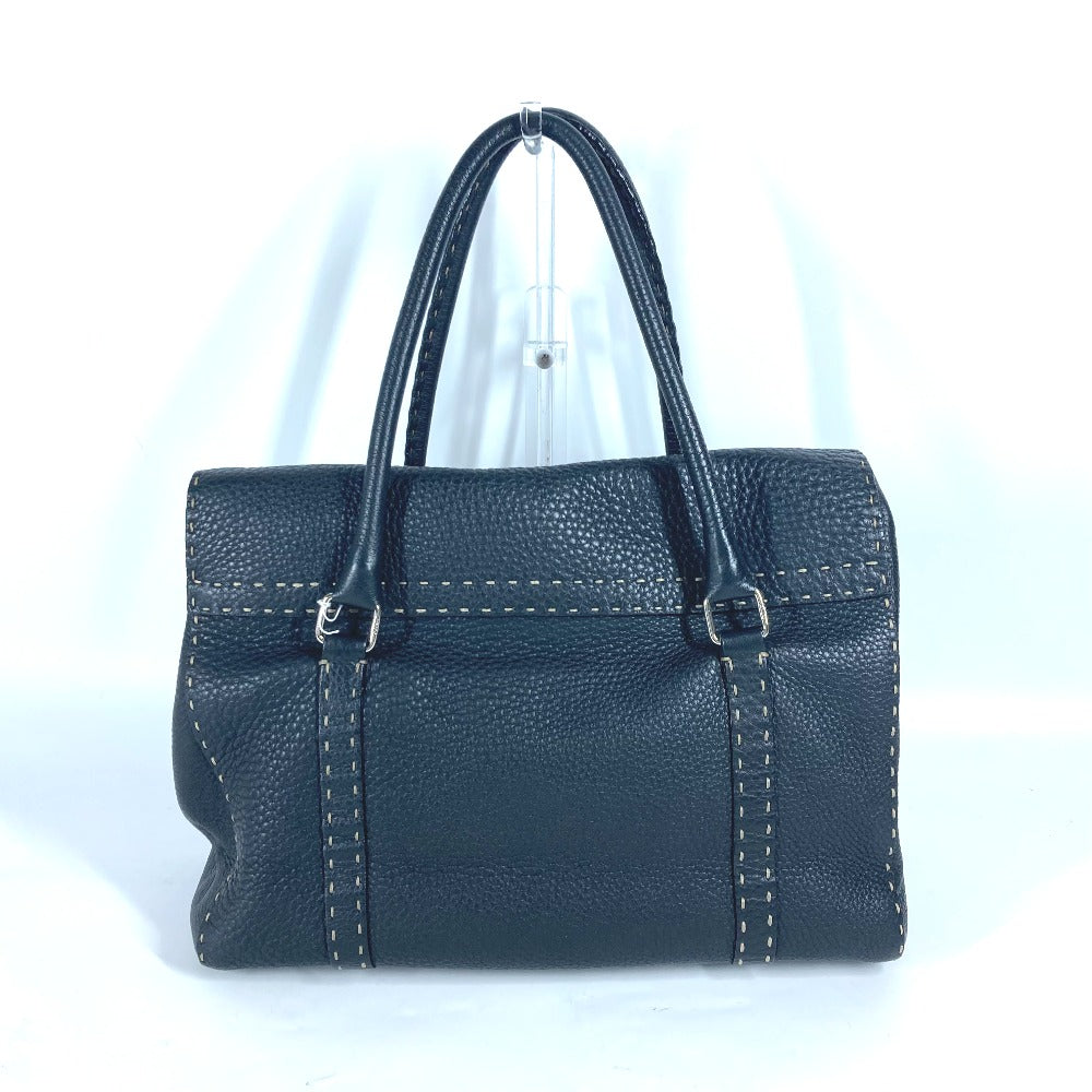 FENDI Shoulder Bag leather black vintage Celeria