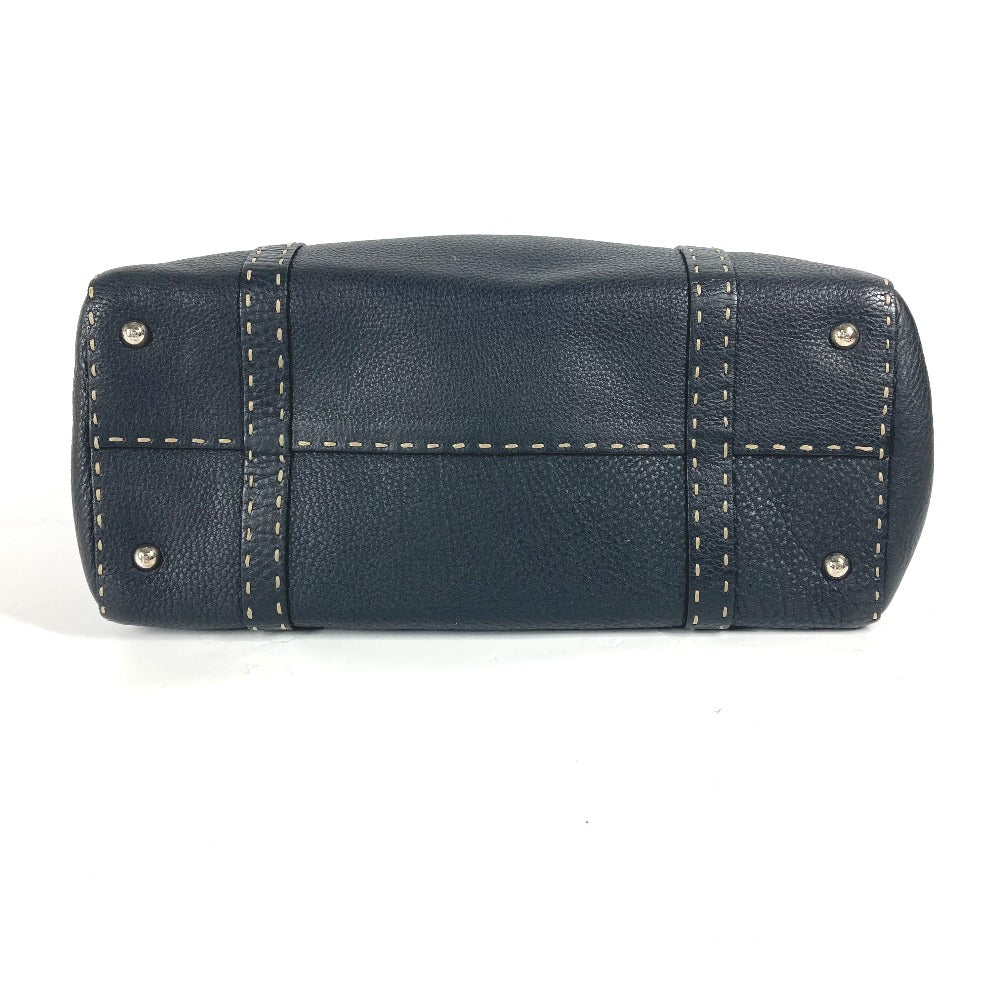 FENDI Shoulder Bag leather black vintage Celeria