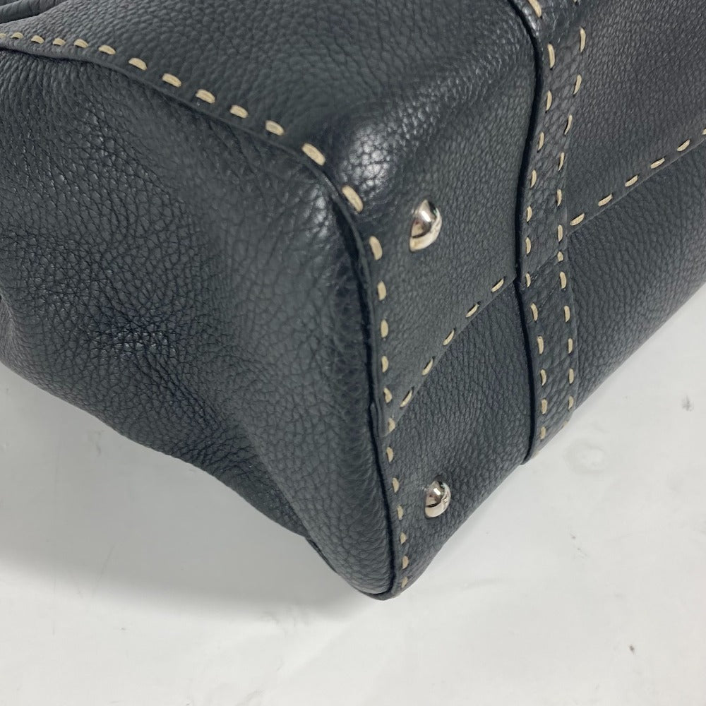 FENDI Shoulder Bag leather black vintage Celeria