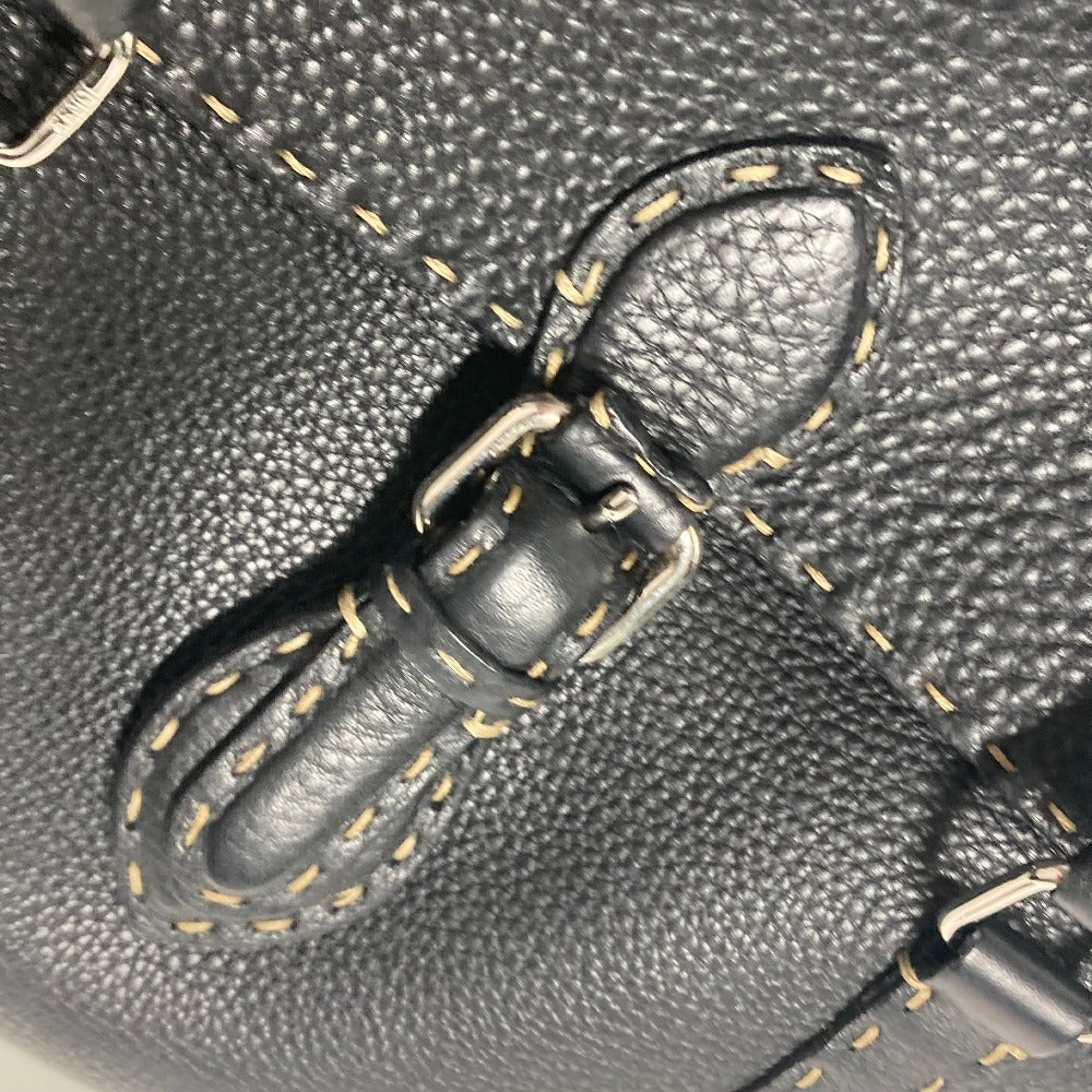 FENDI Shoulder Bag leather black vintage Celeria