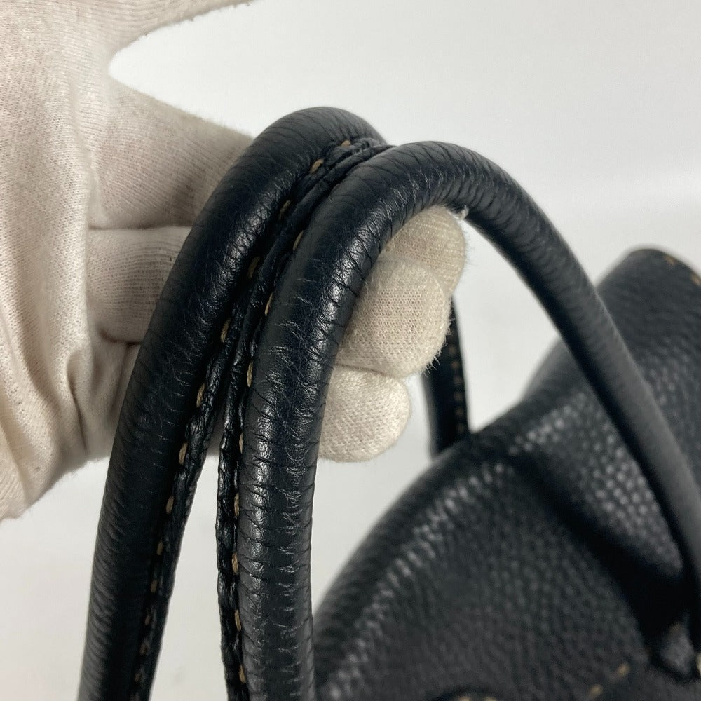 FENDI Shoulder Bag leather black vintage Celeria