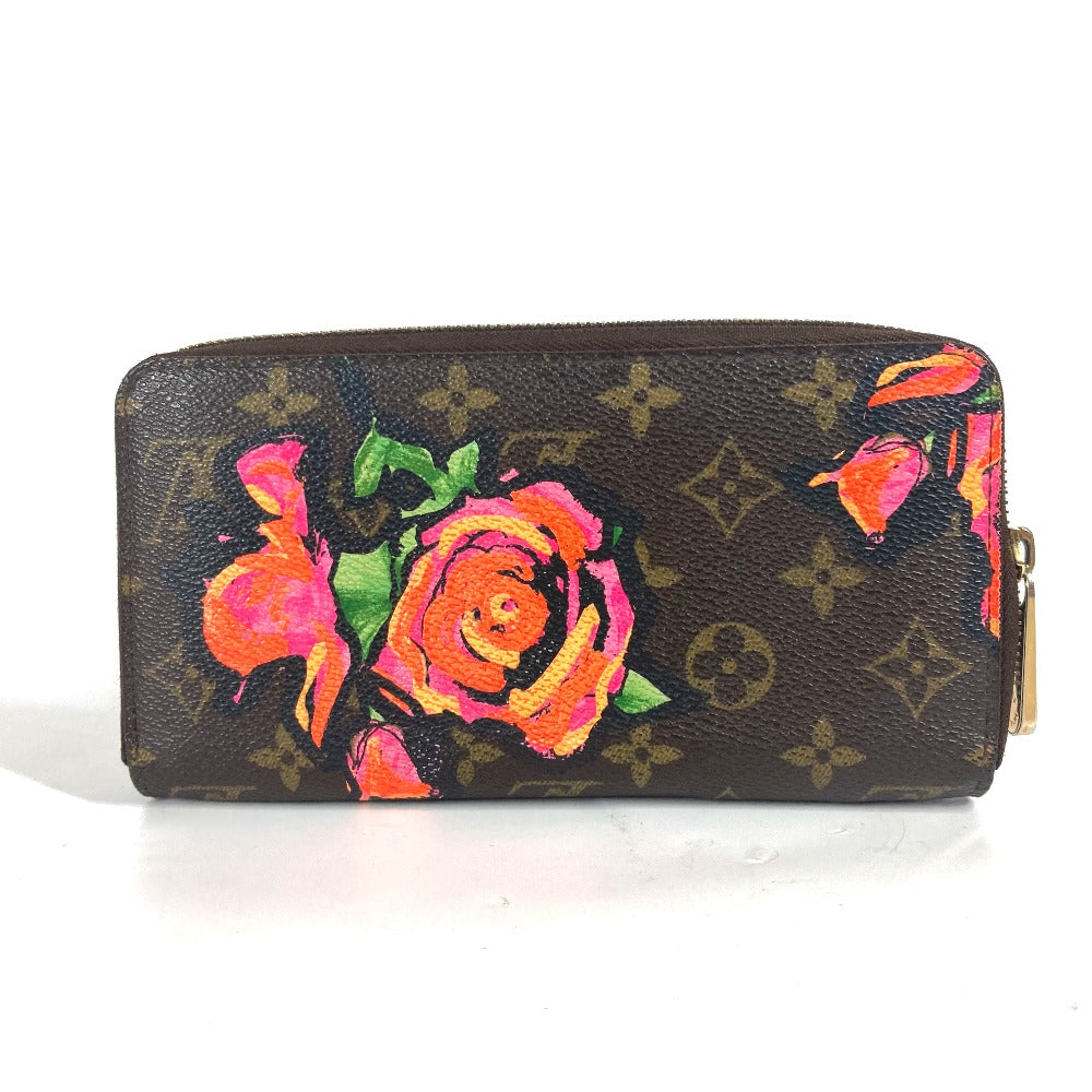 LOUIS VUITTON Long Wallet Purse M93759 Monogram canvas Brown Monogram Rose Stephen Sprouse Zippy wallet Women Used Authentic