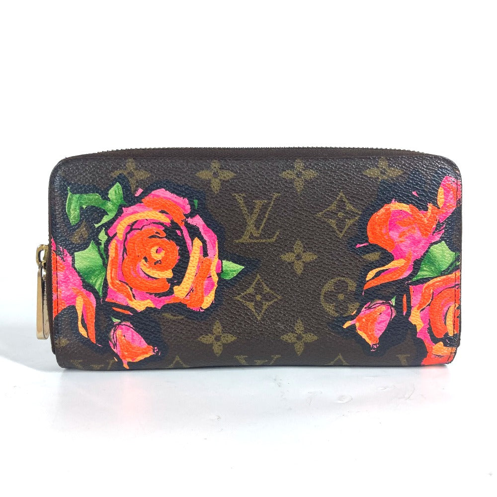 LOUIS VUITTON Long Wallet Purse M93759 Monogram canvas Brown Monogram Rose Stephen Sprouse Zippy wallet Women Used Authentic