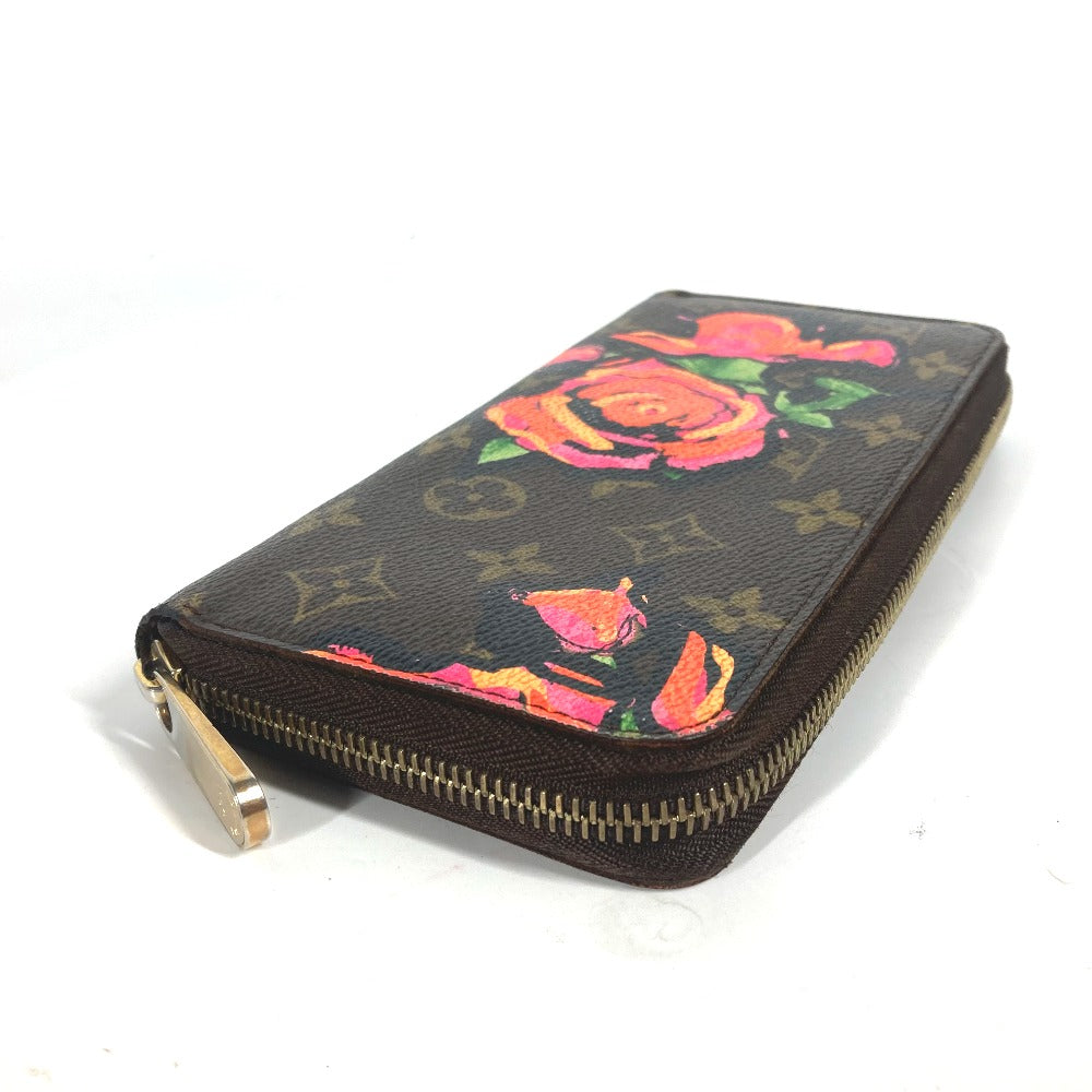 LOUIS VUITTON Long Wallet Purse M93759 Monogram canvas Brown Monogram Rose Stephen Sprouse Zippy wallet Women Used Authentic