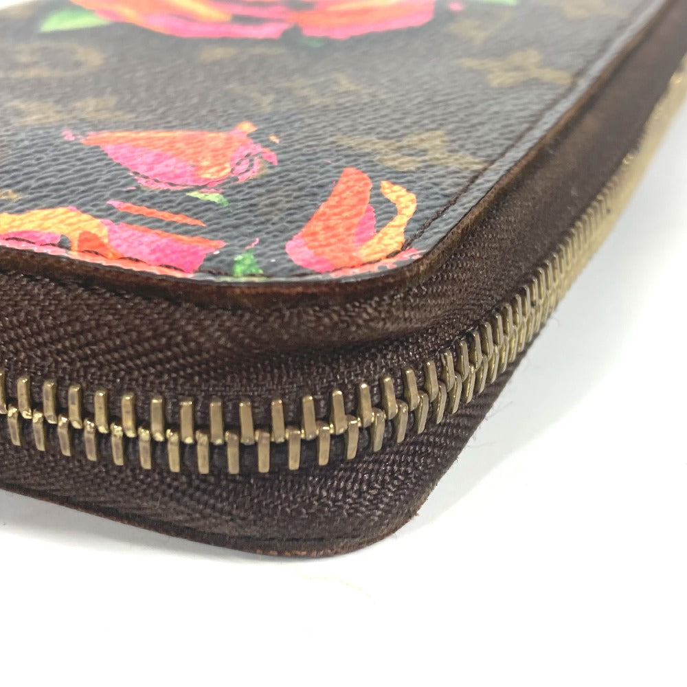 LOUIS VUITTON Long Wallet Purse M93759 Monogram canvas Brown Monogram Rose Stephen Sprouse Zippy wallet Women Used Authentic