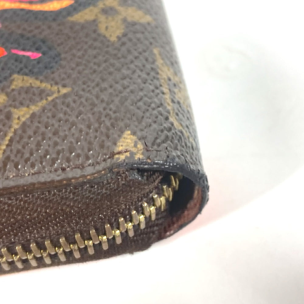 LOUIS VUITTON Long Wallet Purse M93759 Monogram canvas Brown Monogram Rose Stephen Sprouse Zippy wallet Women Used Authentic