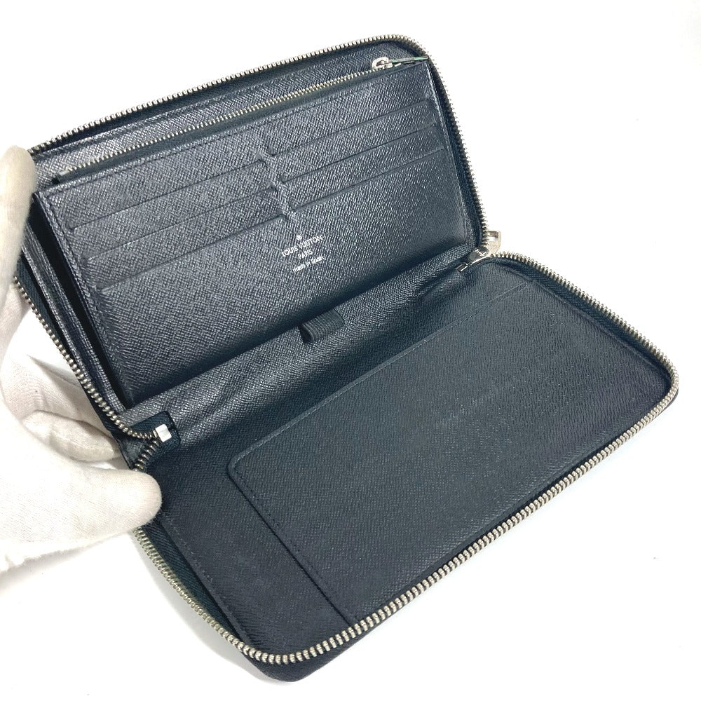 LOUIS VUITTON Long Wallet Purse N63077 Damier Grafitto Canvas black Damier Grafitte Zippy Organizer Women Used Authentic