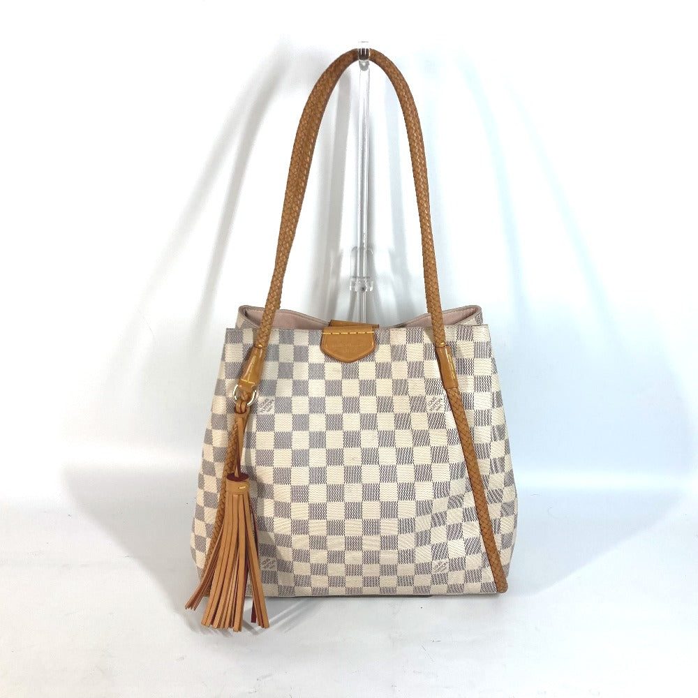 LOUIS VUITTON Shoulder Bag N44027 Damier Azur Canvas white Damier Azur Propriano Women Used Authentic