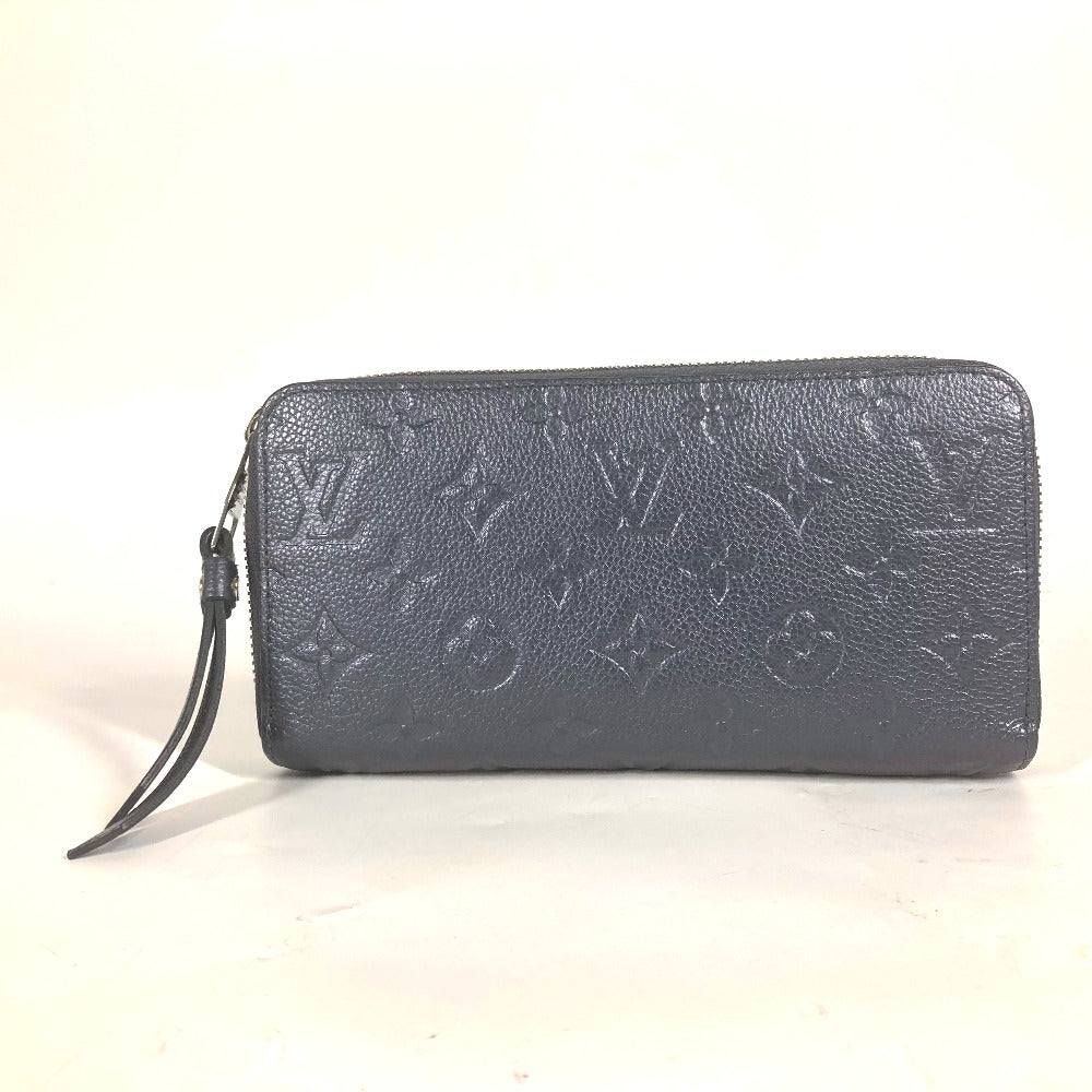 LOUIS VUITTON Long Wallet Purse M80958 Monogram Ann Platt Leather blue Monogram Ann Platt Zippy wallet Women Used Authentic