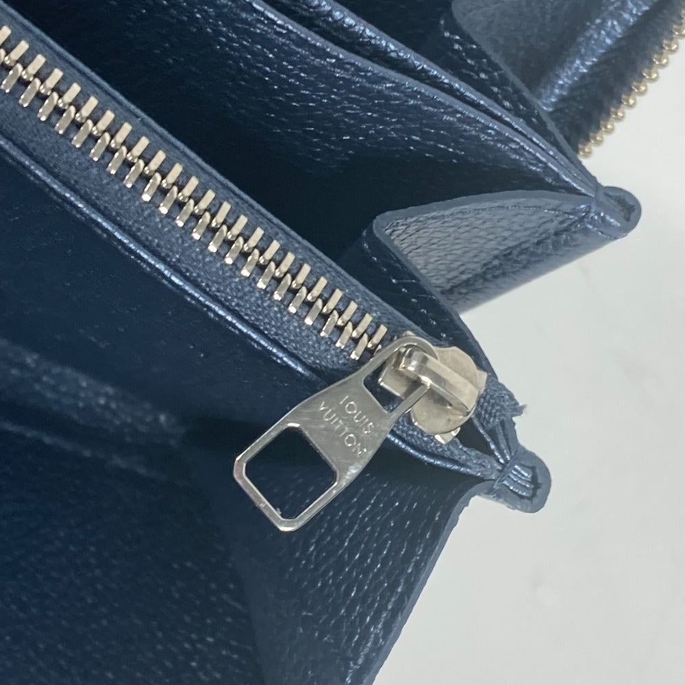 LOUIS VUITTON Long Wallet Purse M80958 Monogram Ann Platt Leather blue Monogram Ann Platt Zippy wallet Women Used Authentic