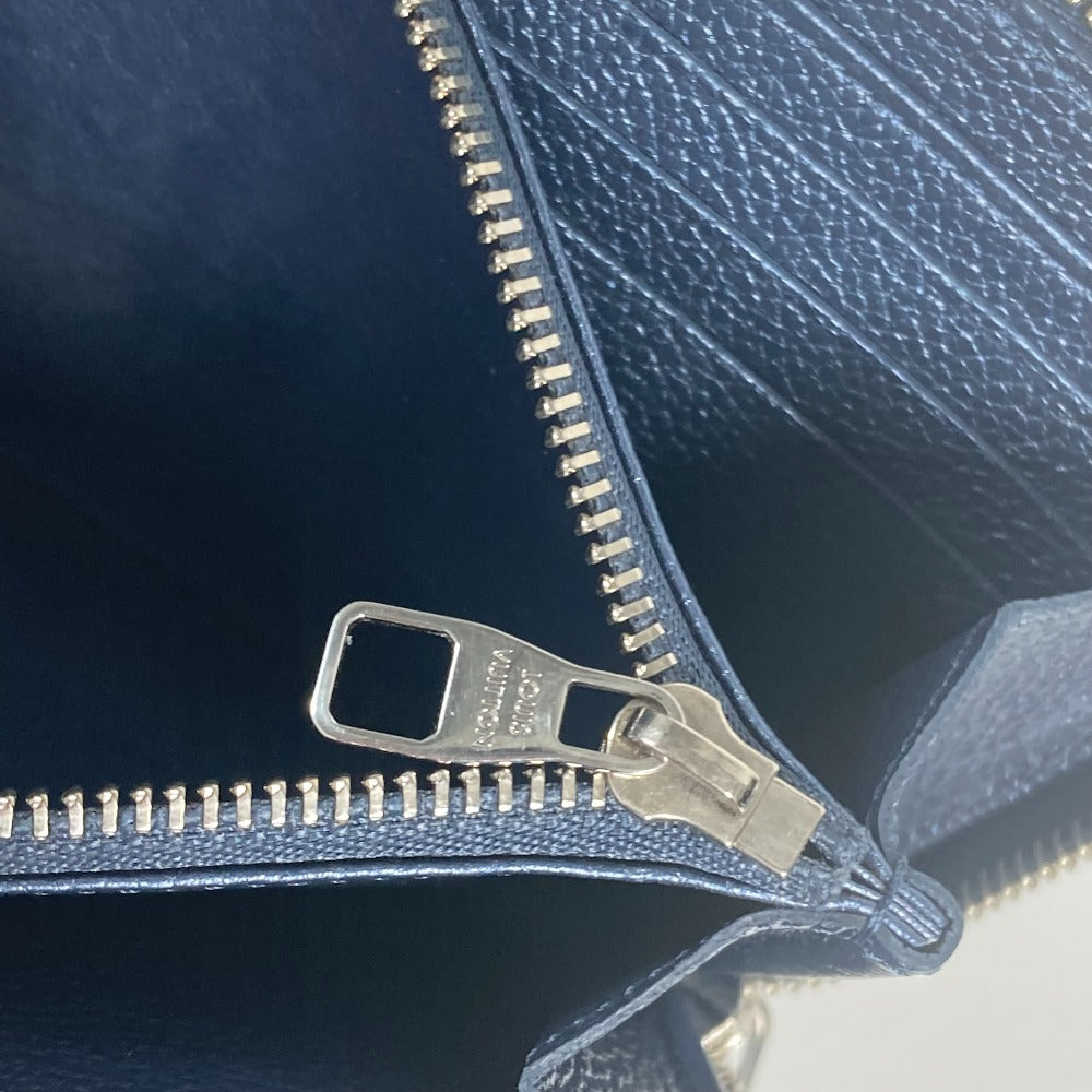 LOUIS VUITTON Long Wallet Purse M80958 Monogram Ann Platt Leather blue Monogram Ann Platt Zippy wallet Women Used Authentic