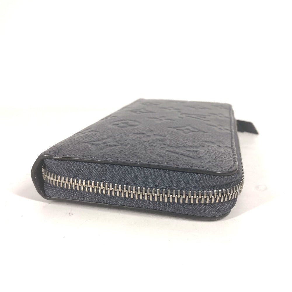 LOUIS VUITTON Long Wallet Purse M80958 Monogram Ann Platt Leather blue Monogram Ann Platt Zippy wallet Women Used Authentic