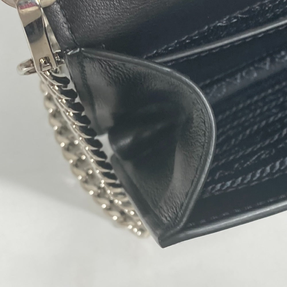PRADA Shoulder Bag 1BD067 leather black 2WAY bag Chain Crystal rhinestones Women Used Authentic