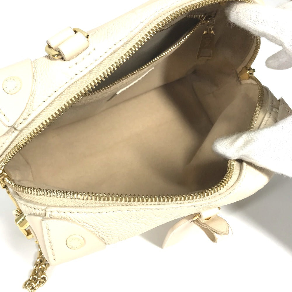 LOUIS VUITTON Shoulder Bag M45394 Monogram Ann Platt Leather white Monogram Ann Platt Petite Malle Souple Women Used Authentic