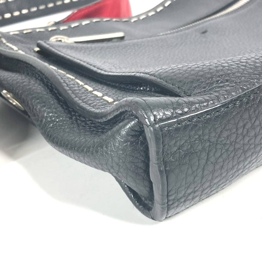 FENDI Shoulder Bag 7VA407 leather black Messenger bag Celeria mens Used Authentic