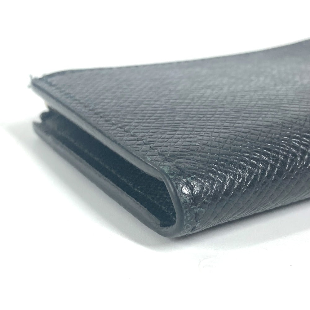LOUIS VUITTON Coin case M63375 Taiga Leather black Taiga Portemonejour