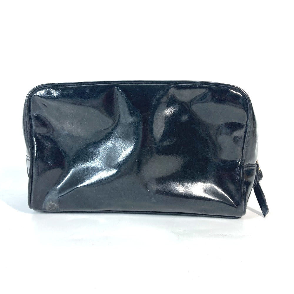 CHANEL Cosmetics Pouch enamel black Cosmetic porch CC COCO Mark