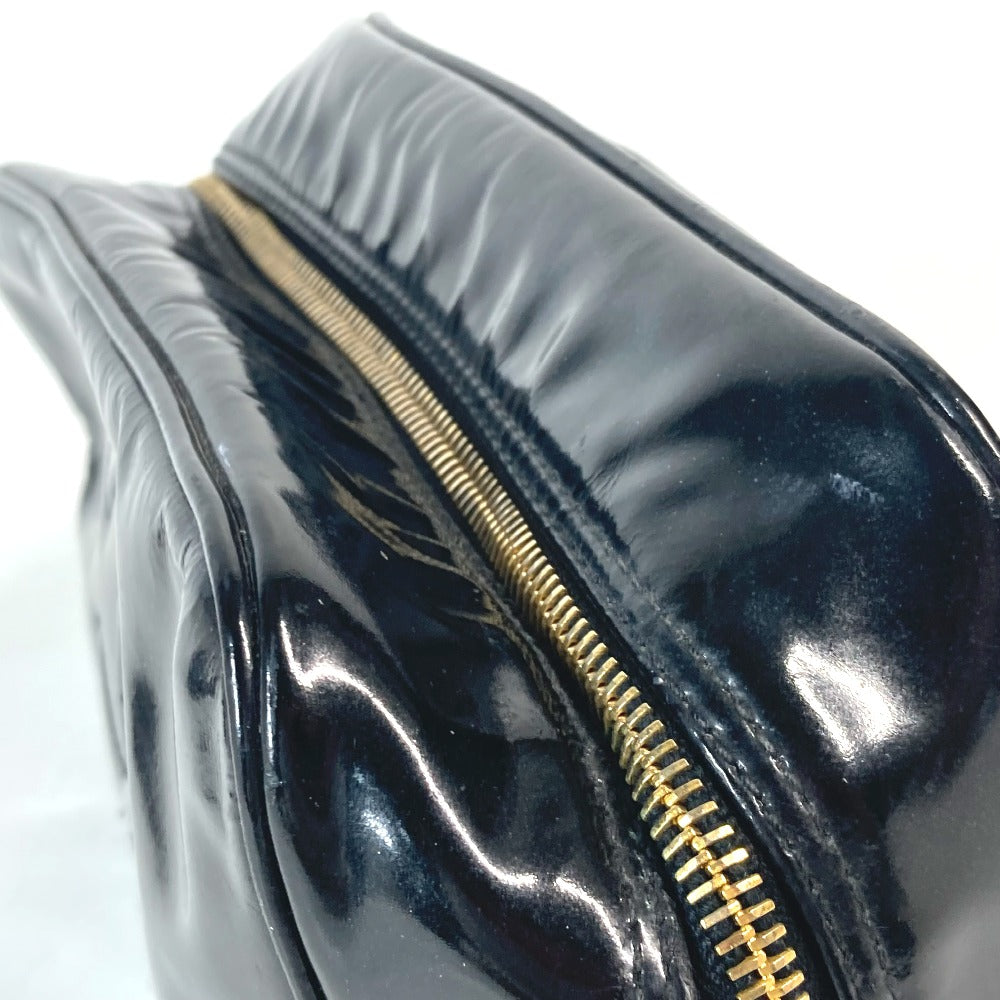 CHANEL Cosmetics Pouch enamel black Cosmetic porch CC COCO Mark