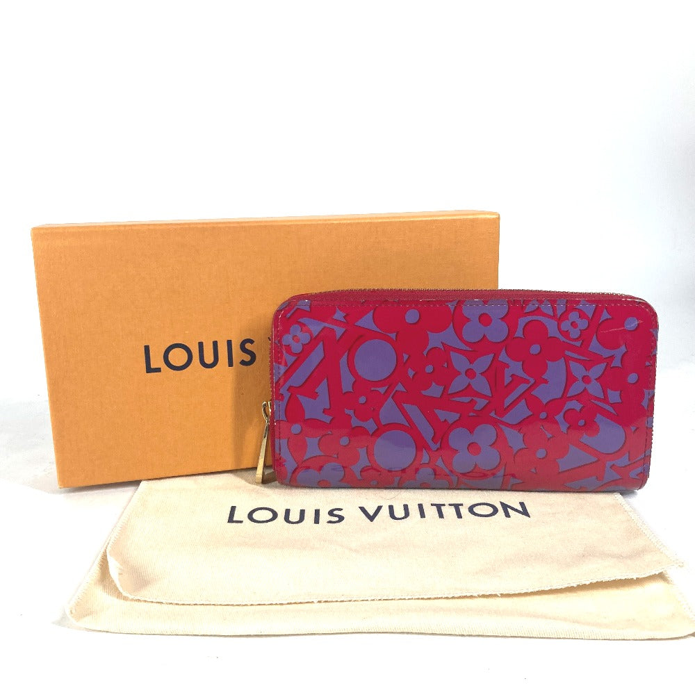 LOUIS VUITTON Long Wallet Purse M90123 Patent leather pink Vernis suite monogram Zippy wallet
