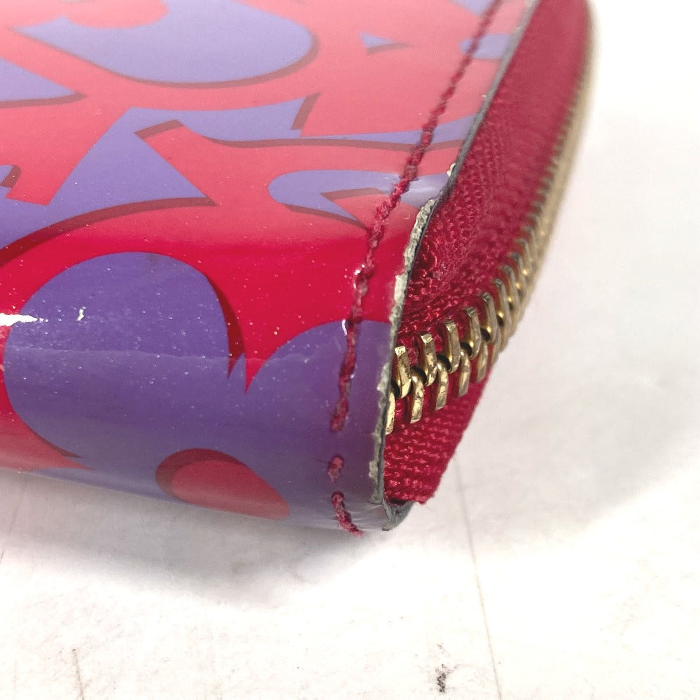 LOUIS VUITTON Long Wallet Purse M90123 Patent leather pink Vernis suite monogram Zippy wallet