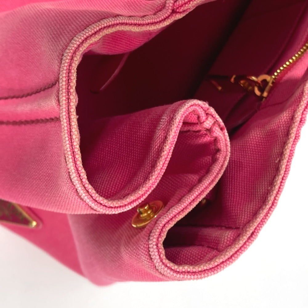 PRADA Tote Bag 1BG642 canvas pink Canapa logo M
