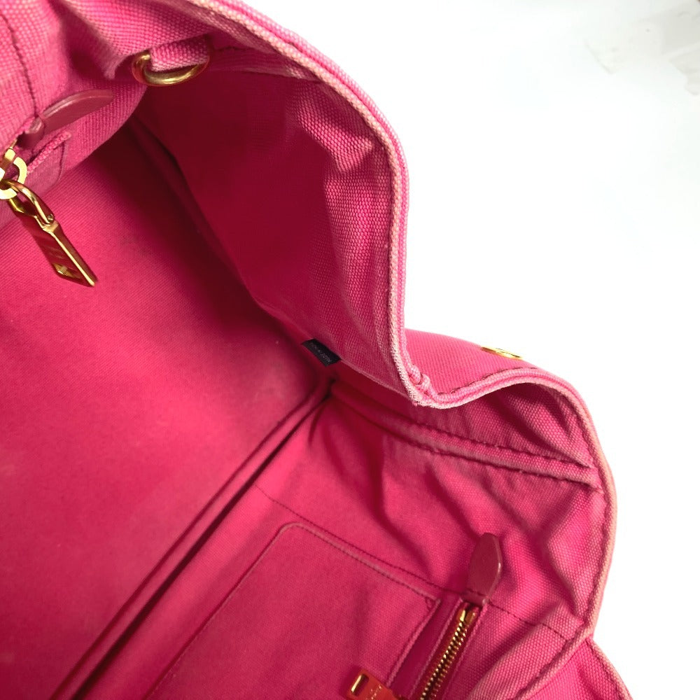 PRADA Tote Bag 1BG642 canvas pink Canapa logo M