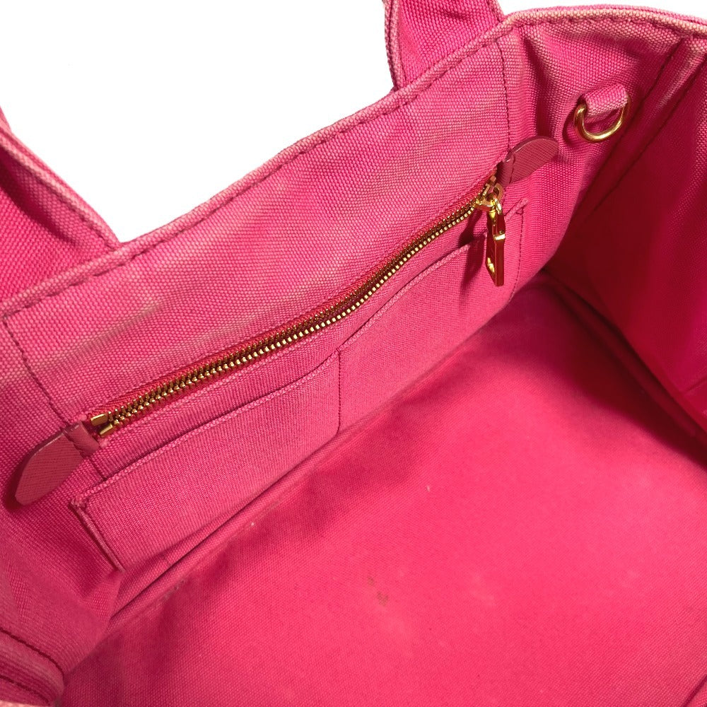 PRADA Tote Bag 1BG642 canvas pink Canapa logo M