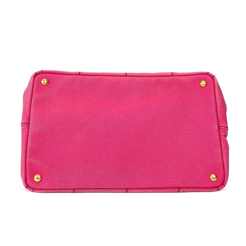 PRADA Tote Bag 1BG642 canvas pink Canapa logo M