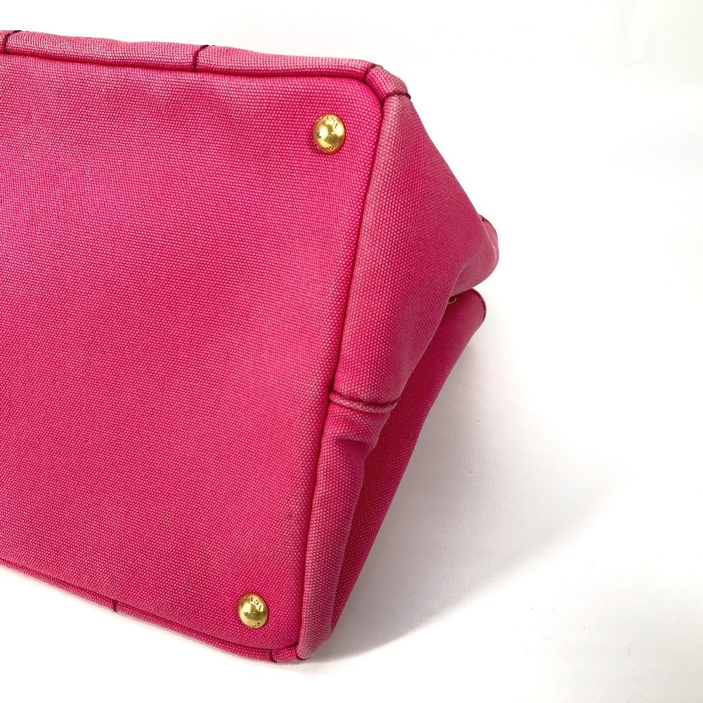 PRADA Tote Bag 1BG642 canvas pink Canapa logo M