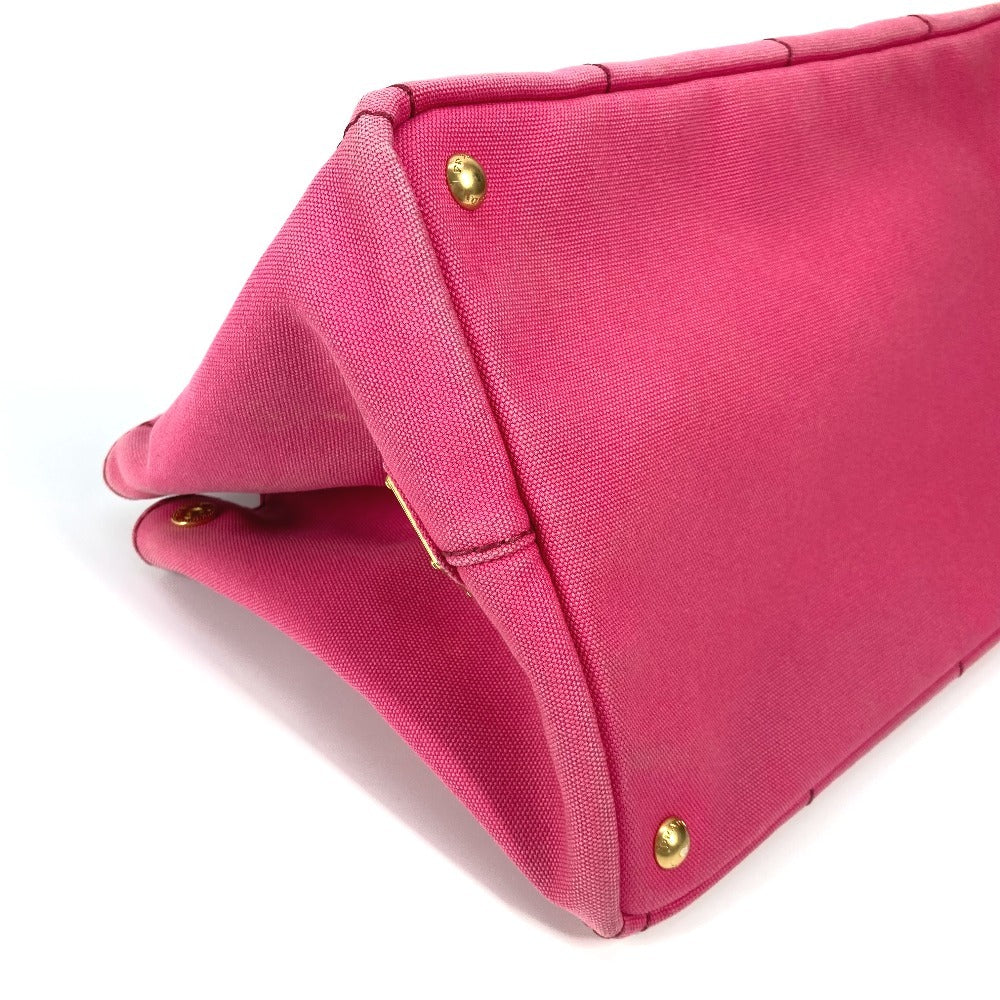PRADA Tote Bag 1BG642 canvas pink Canapa logo M