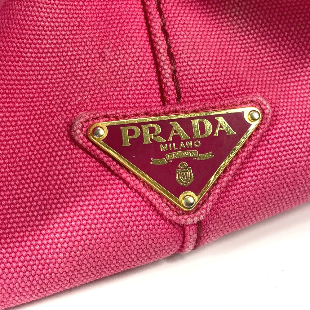 PRADA Tote Bag 1BG642 canvas pink Canapa logo M