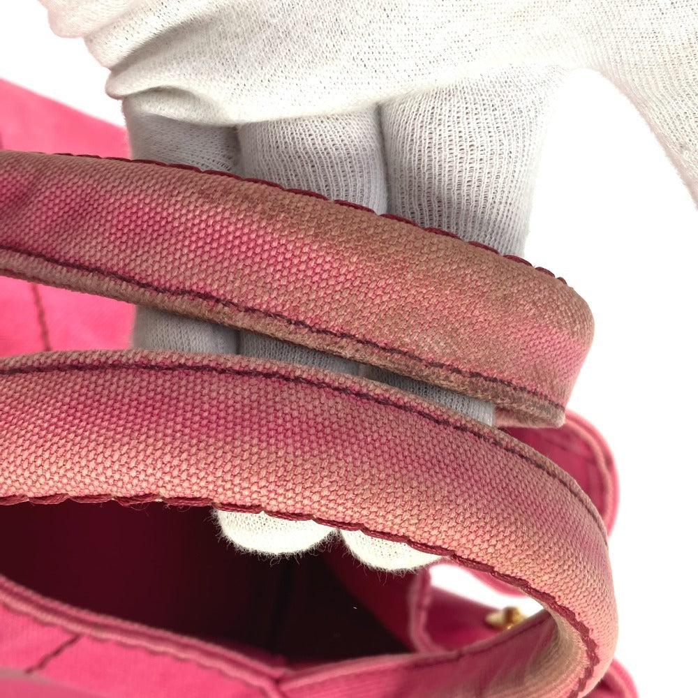 PRADA Tote Bag 1BG642 canvas pink Canapa logo M