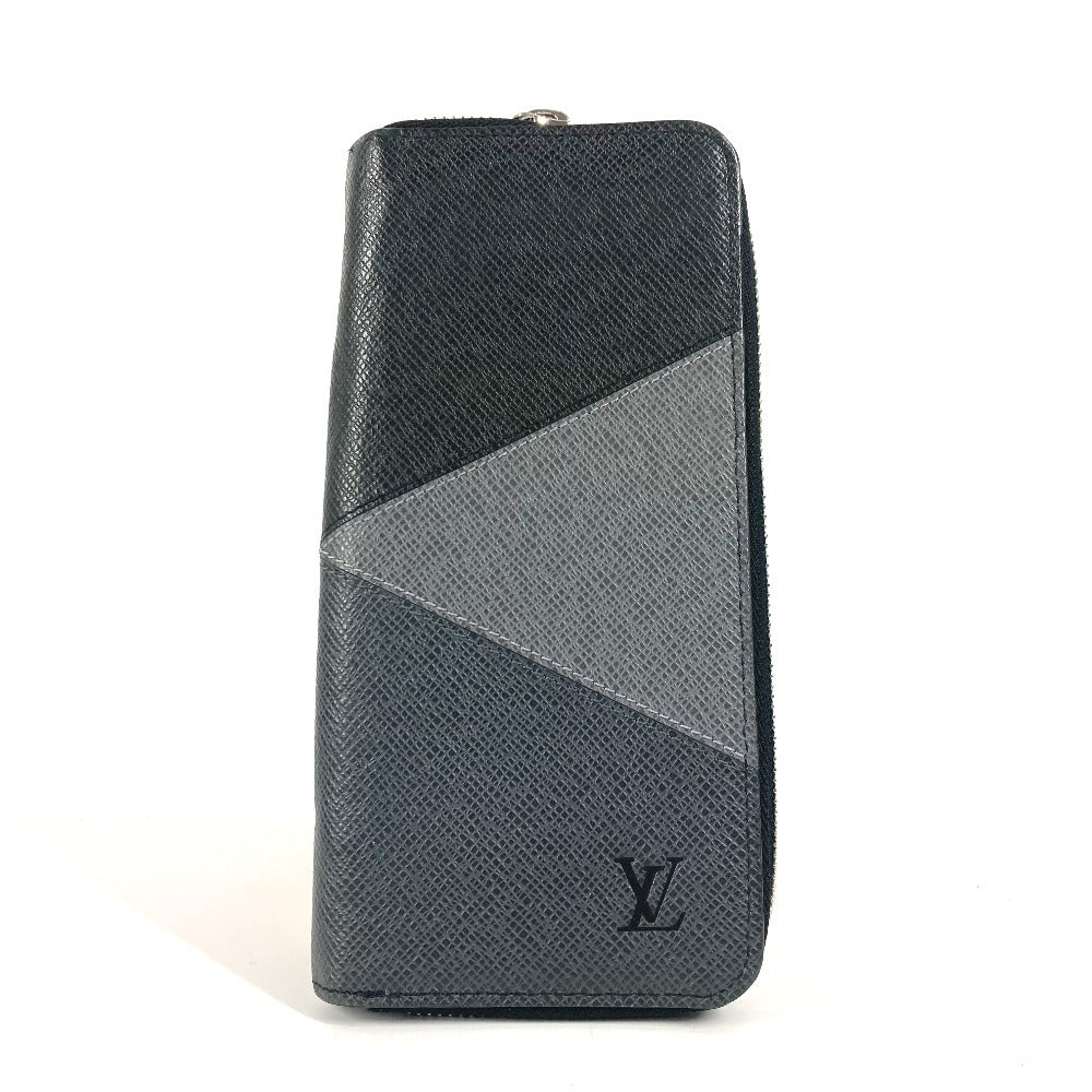 LOUIS VUITTON Long Wallet Purse M30731 Taiga Leather black Taiga Trio Color Zippy Wallet Vertical